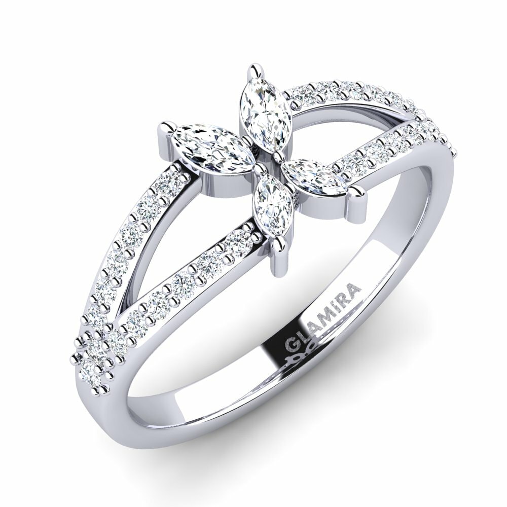 White Silver Women's Promise Ring Vomar