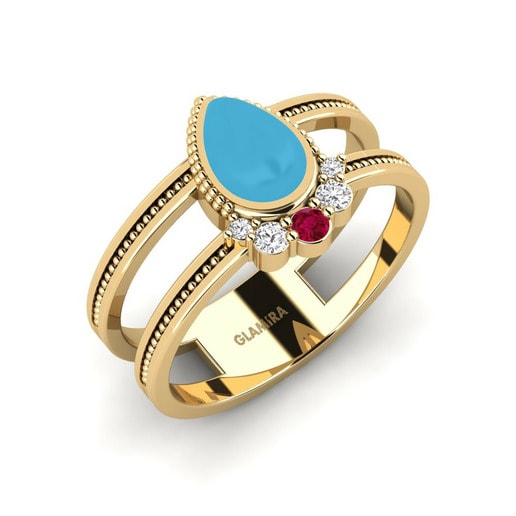 Ring Bilema 585 Yellow Gold & Ruby & White Sapphire