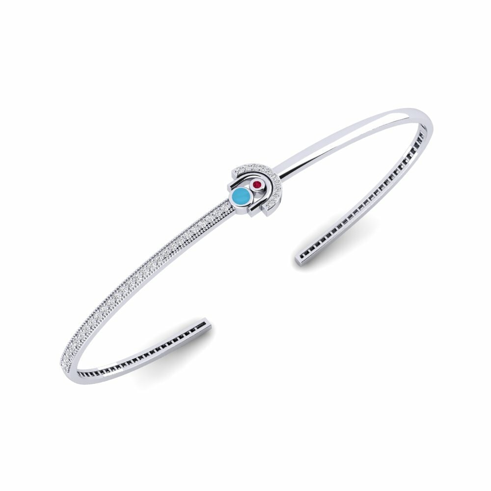9ct White Gold Palm Cuff Legnano