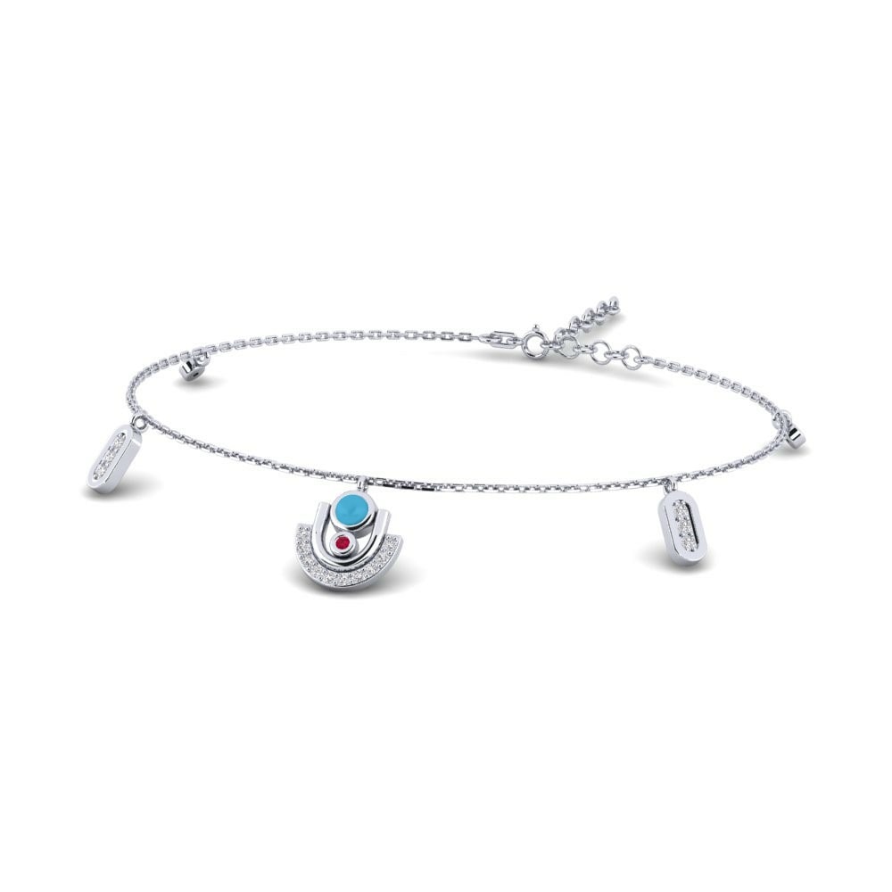 9ct White Gold Women's Bracelet Sardegna