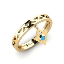 Ring Redefinition 585 Yellow Gold & White Sapphire