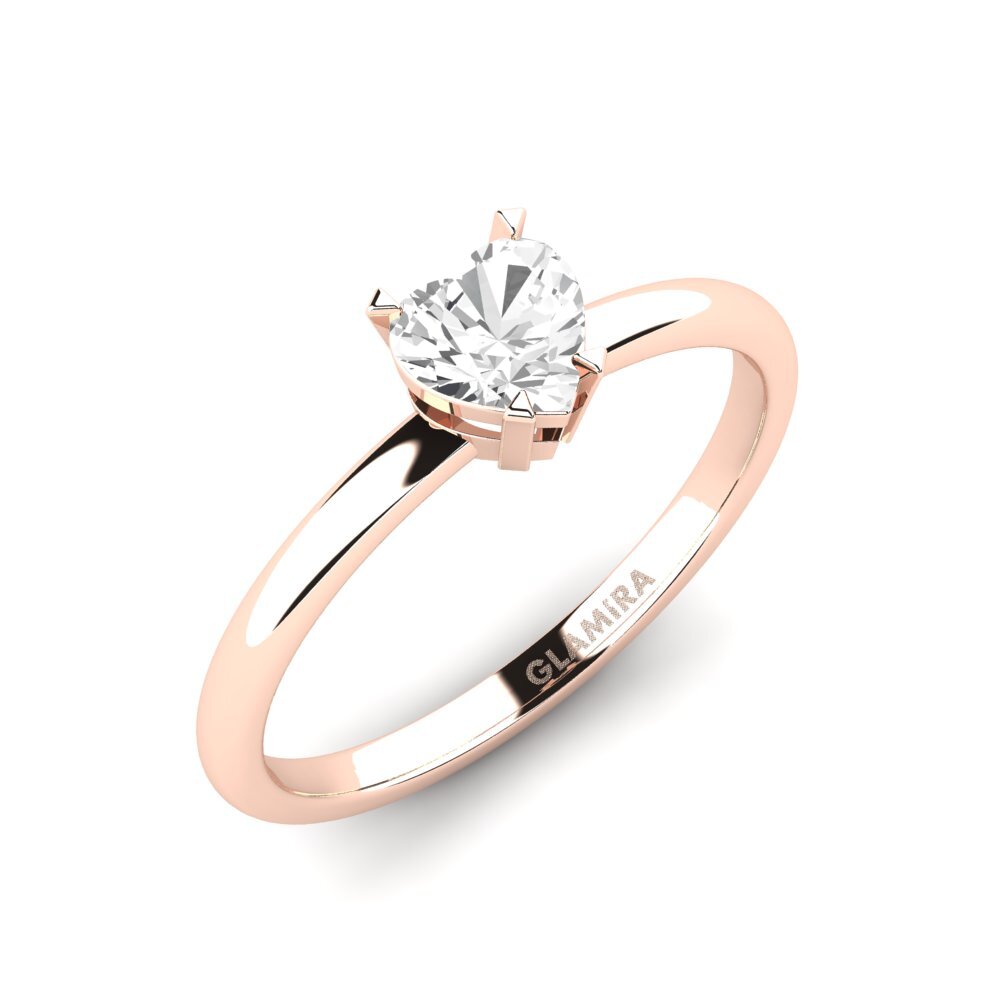 14ct Rose Gold White sapphire Engagement Ring Armi