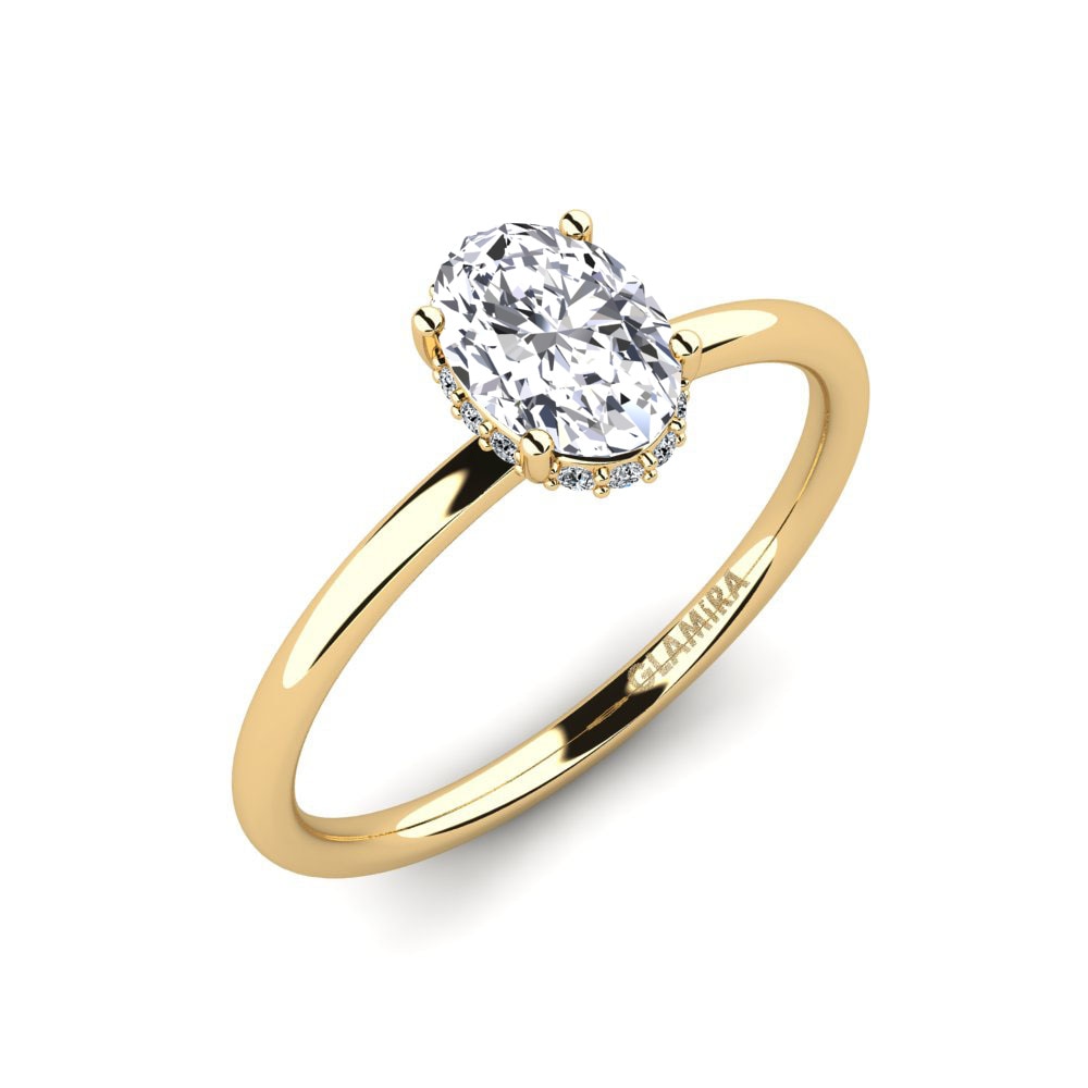Design Solitaire Engagement Rings GLAMIRA Ayoova 585 Yellow Gold Lab Grown Diamond