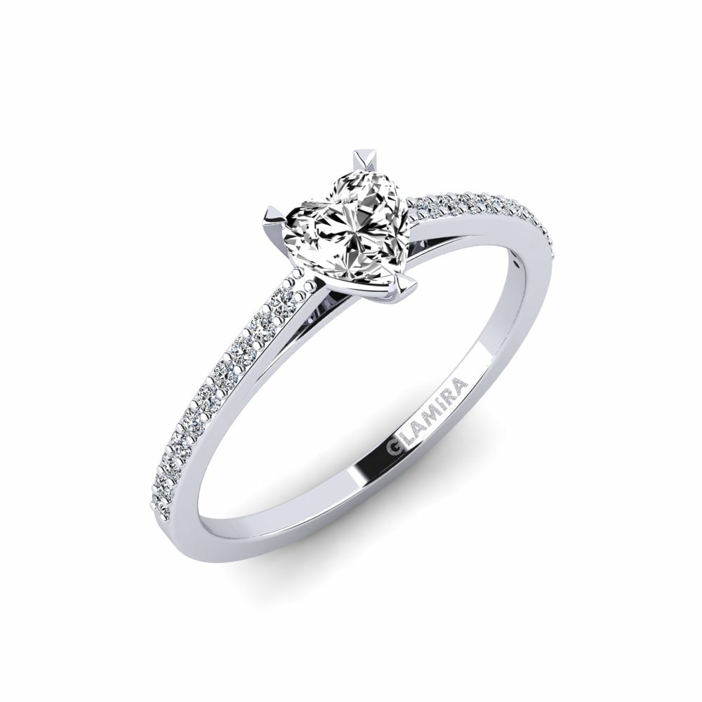 Solitaire Pave Engagement Rings Blehe 925 Silver Moissanite