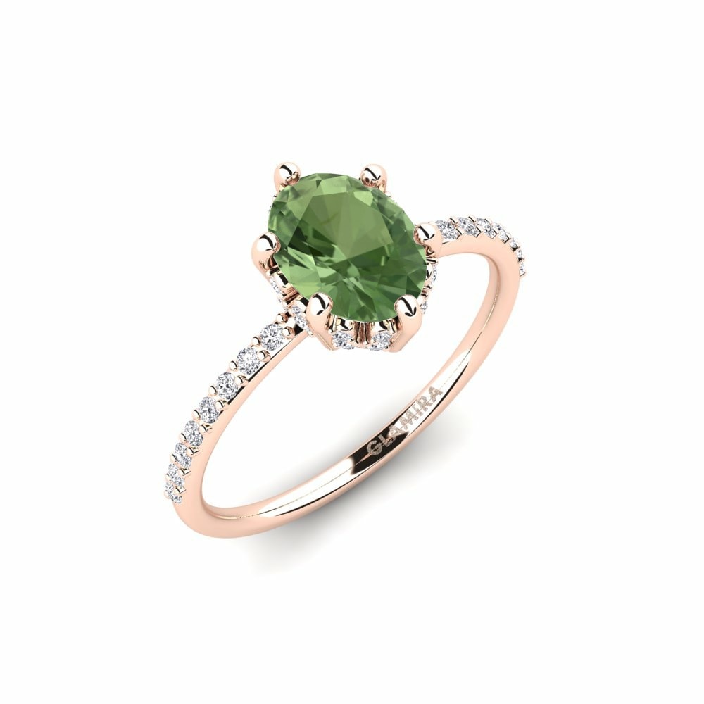 Zelený Zafír Zásnubný prsteň Firebian