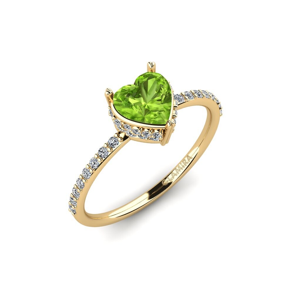 Peridot Engagement Ring Heartlin