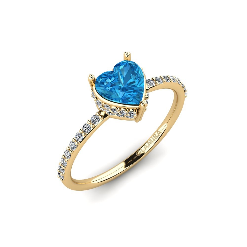 Blue Topaz Engagement Ring Heartlin