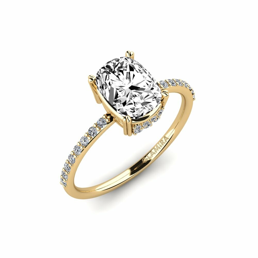 Exclusive Engagement Rings Loverous 585 Yellow Gold Moissanite