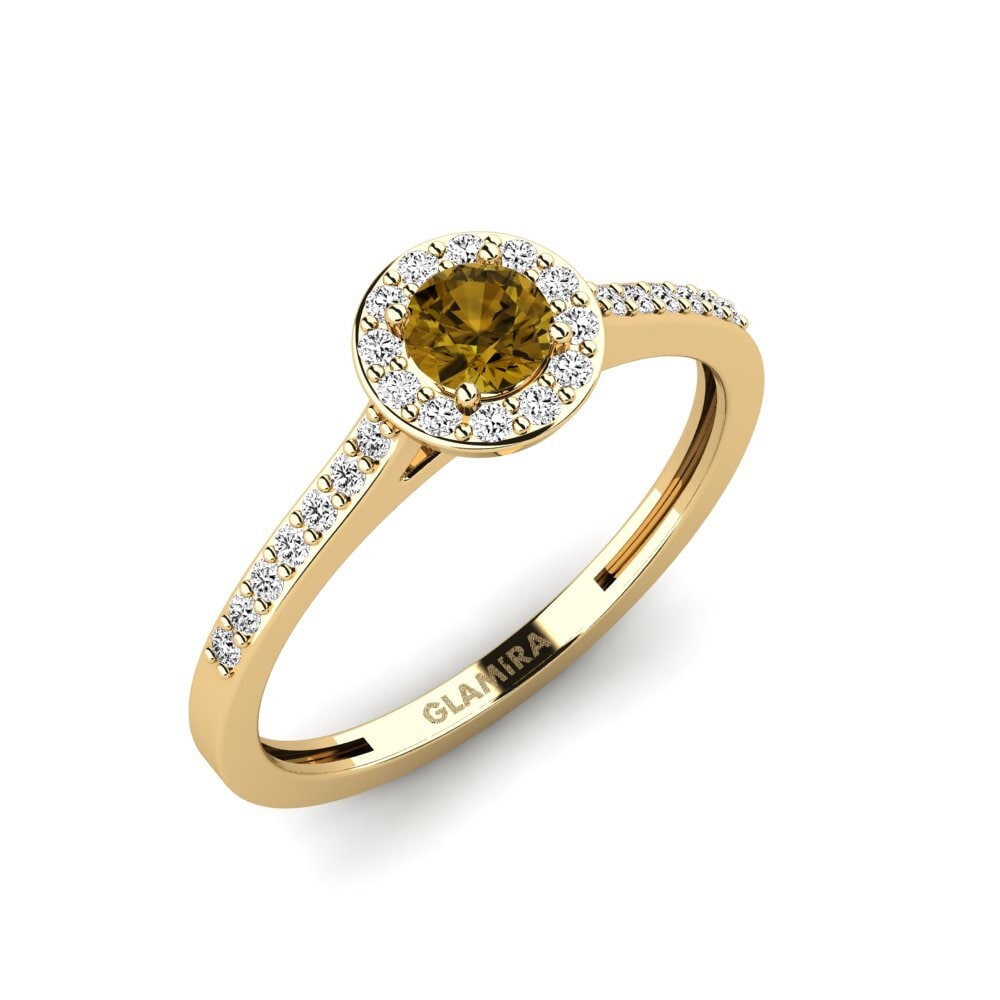 Brown Zircon Engagement Ring Lumini