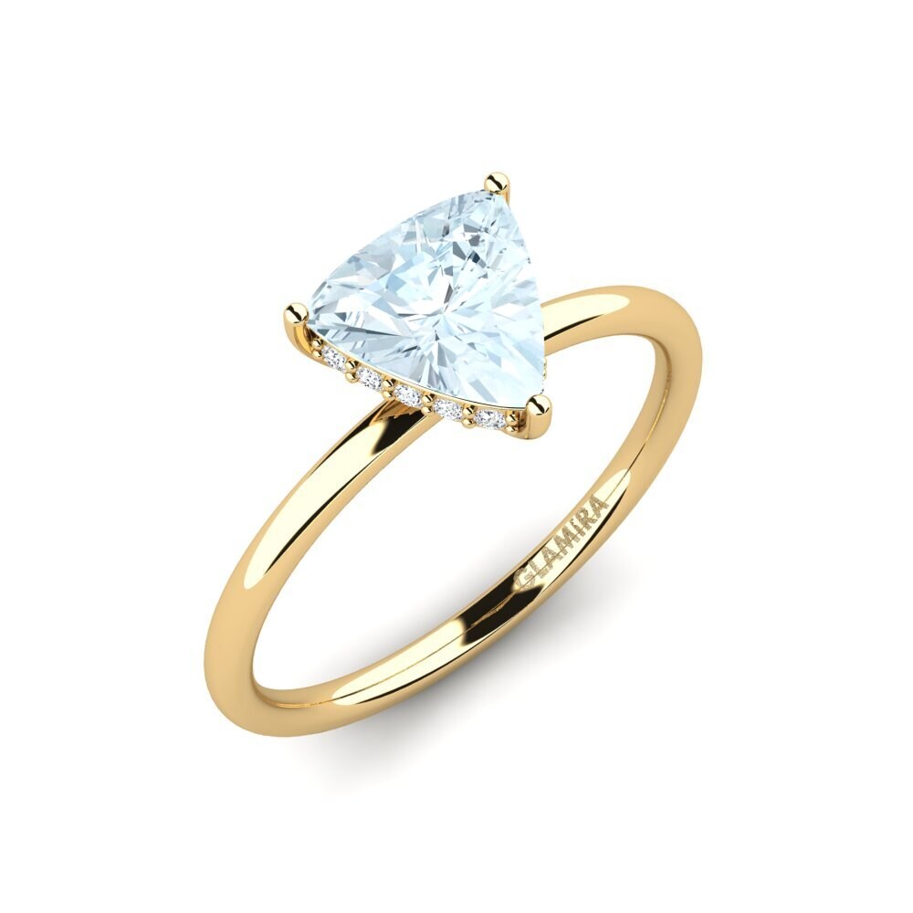Trillion Aquamarine Engagement Ring Mosallas