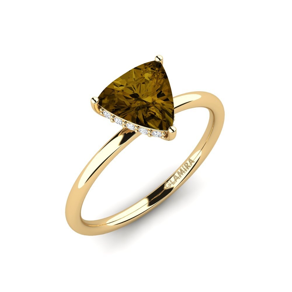 Brown Zircon Engagement Ring Mosallas