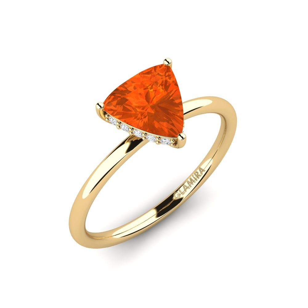 Trillion Fire Opal Engagement Ring Mosallas