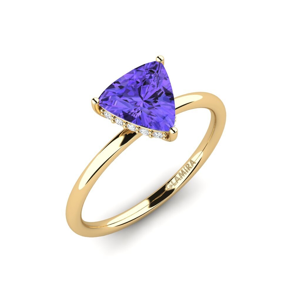 Trillion Tanzanite Engagement Ring Mosallas