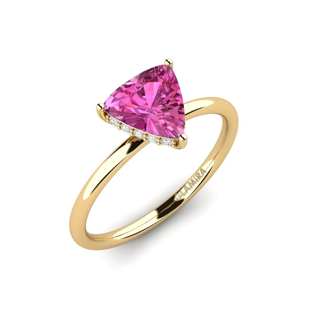 Trillion Pink Topaz Engagement Ring Mosallas