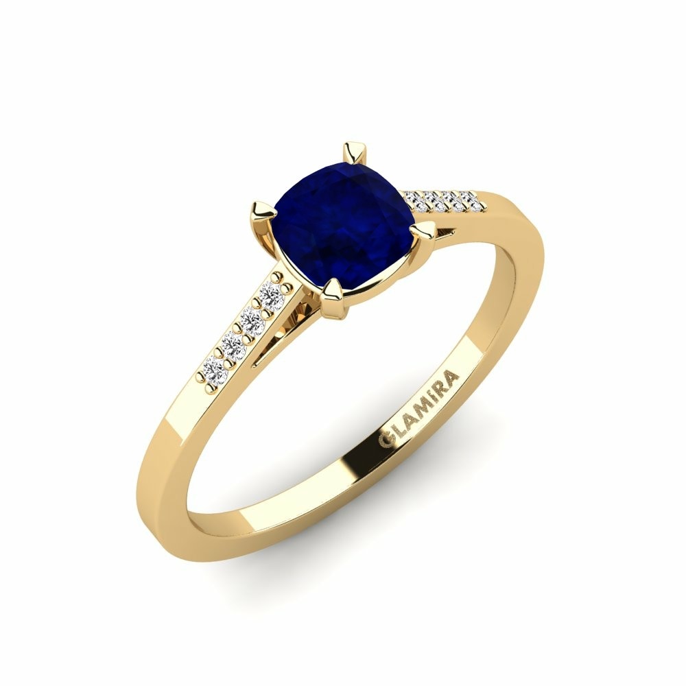 單鑽密鑲 藍寶石 訂婚戒指 Natose