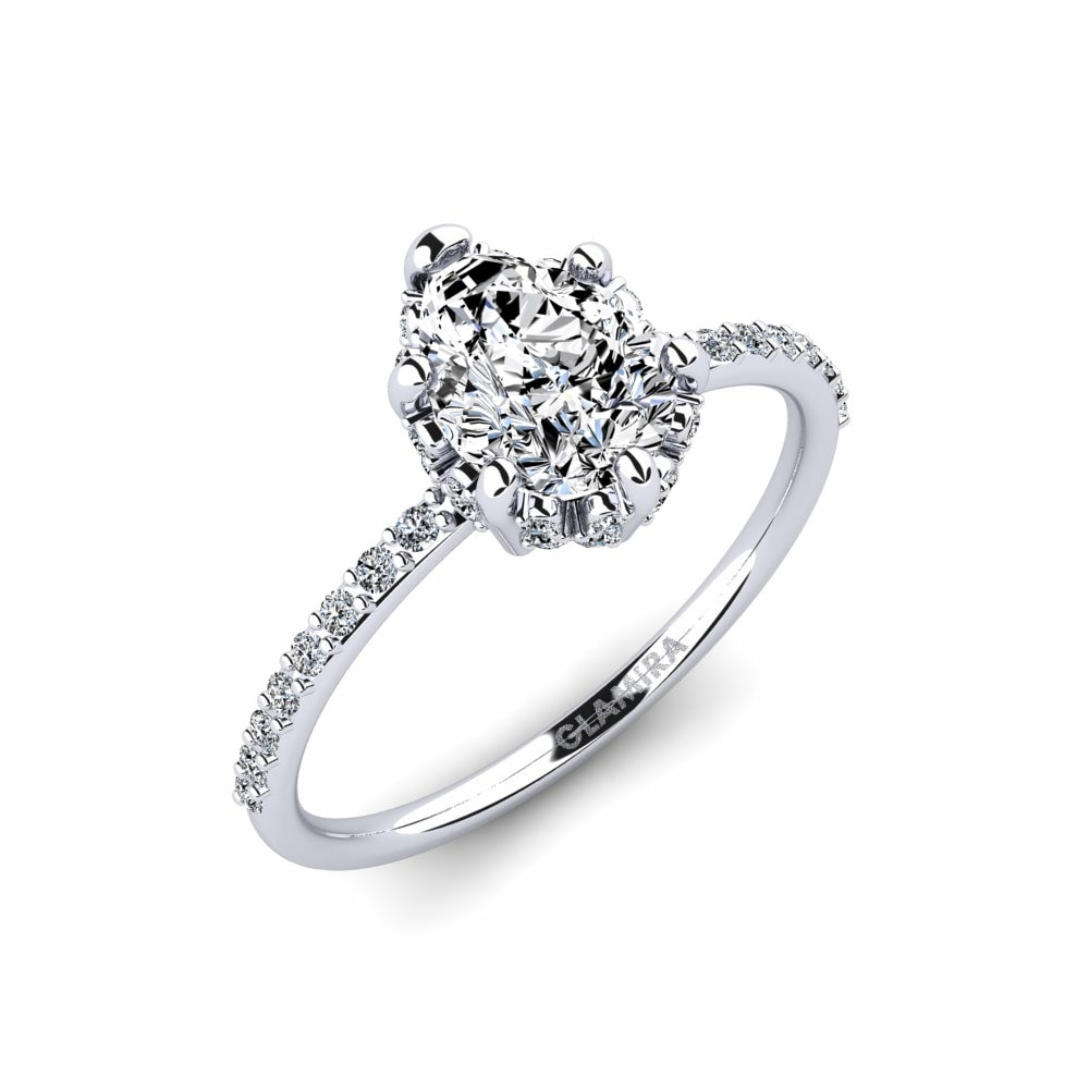 White Silver Engagement Ring Nicolena