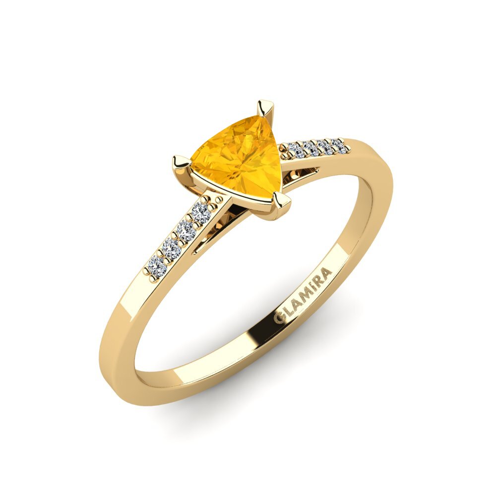 Trillion Citrine Engagement Ring Nopalle