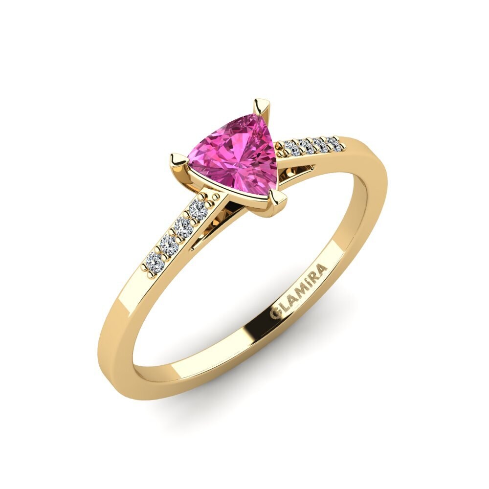 Trillion Pink Topaz Engagement Ring Nopalle