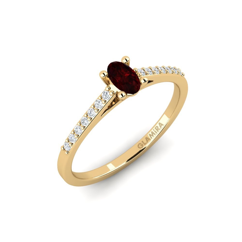 14ct Yellow Gold Garnet Engagement Ring Ocorie