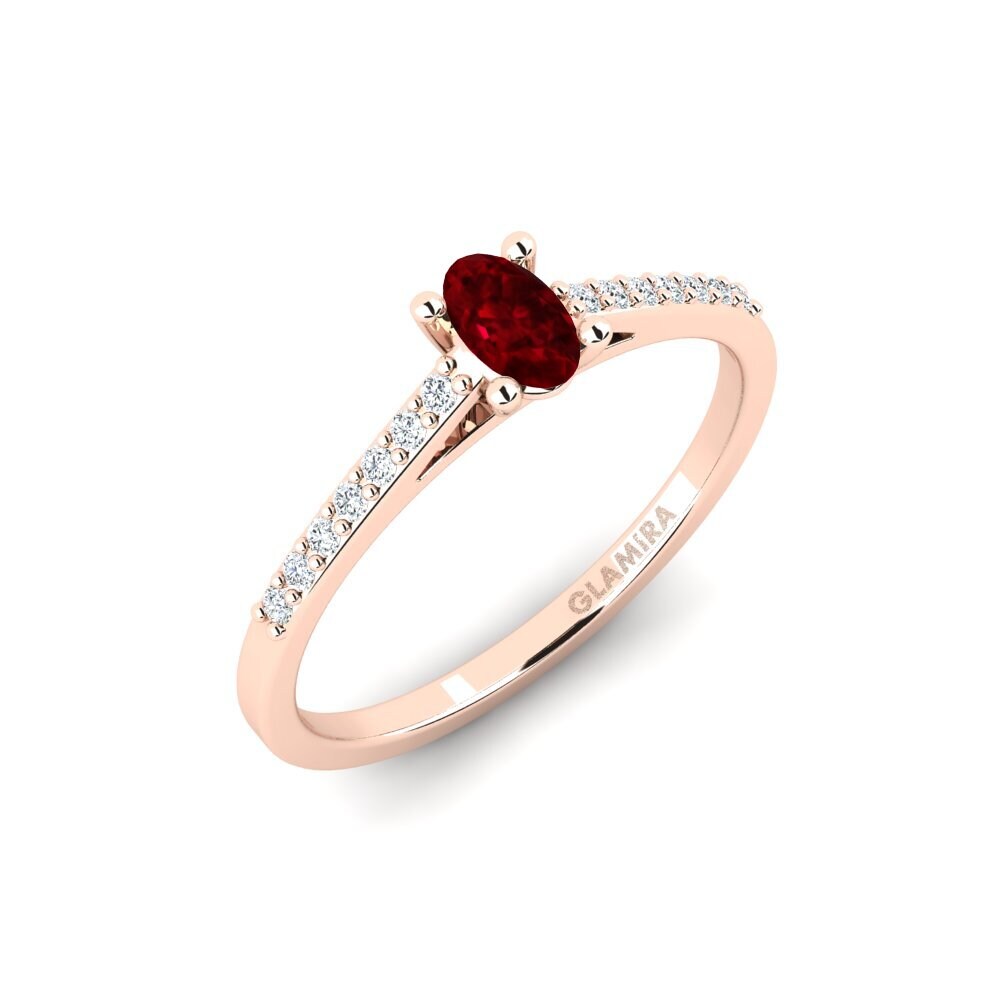 14ct Rose Gold Ruby Engagement Ring Ocorie