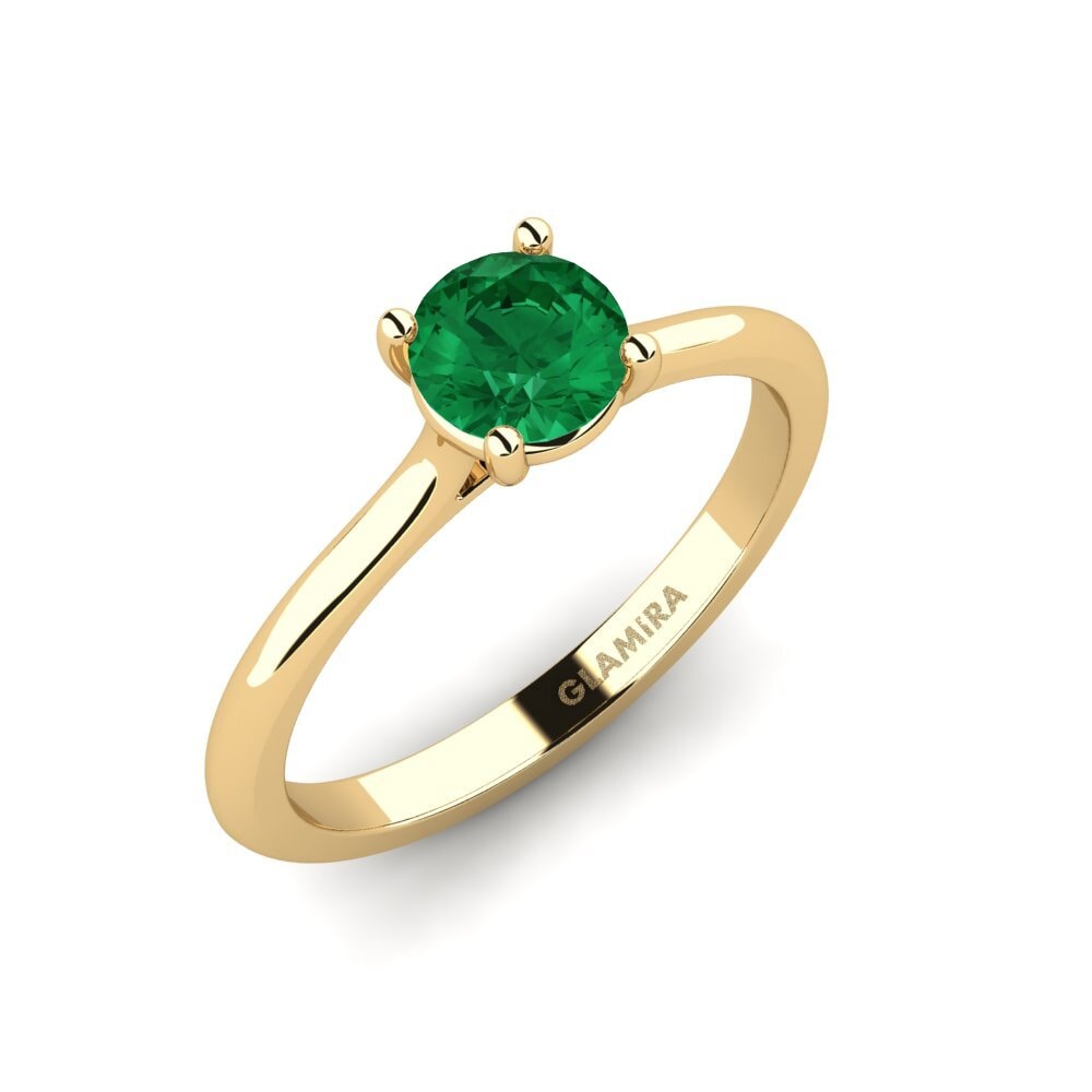 Emerald (Lab Created) Engagement Ring Pavon