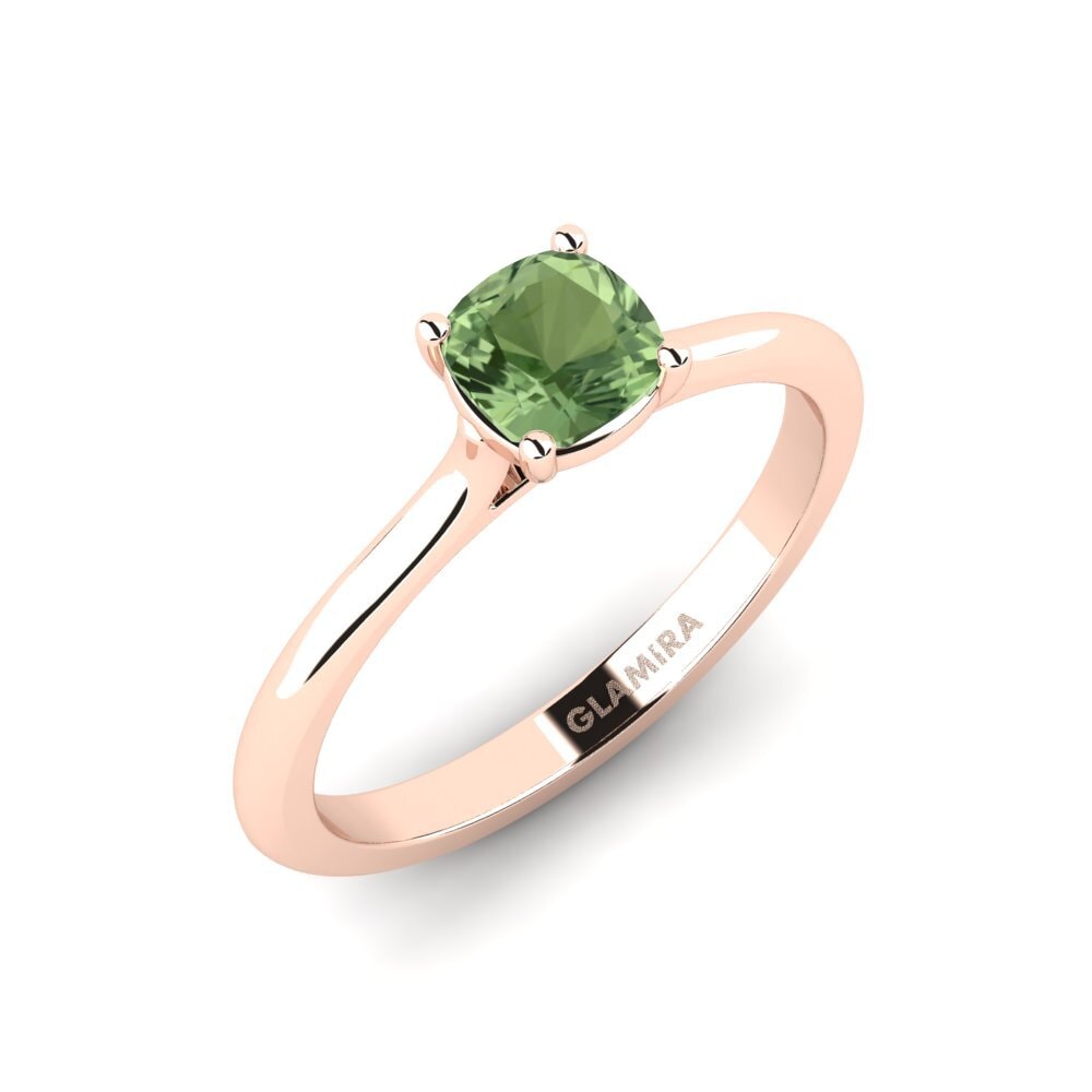 Vàng Hồng 18K Đá Sapphire Xanh Nhẫn đính hôn Podode