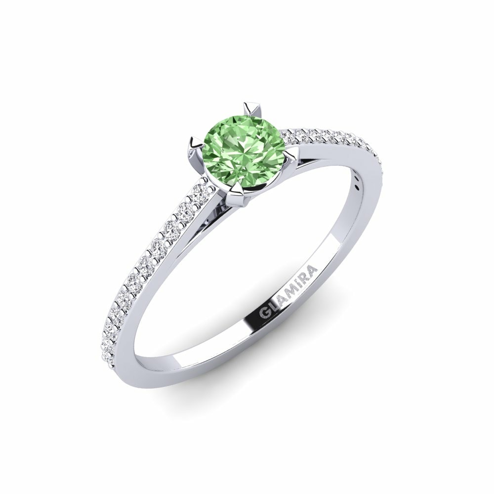 Green Diamond Engagement Ring Roenou