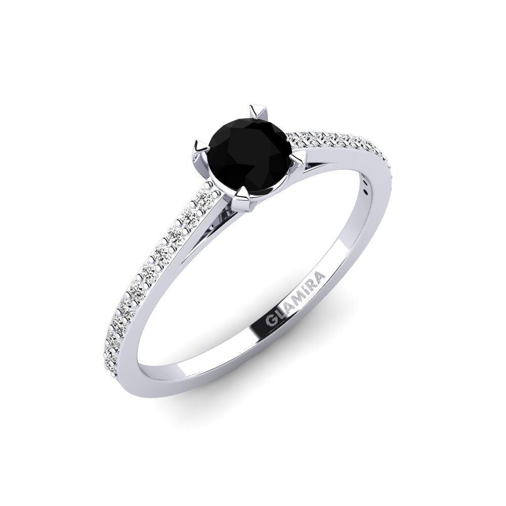 Black Onyx Engagement Ring Roenou