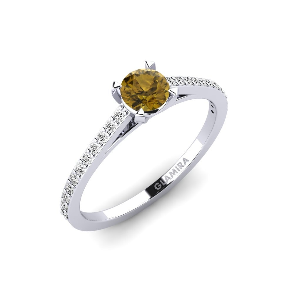 Brown Zircon Engagement Ring Roenou