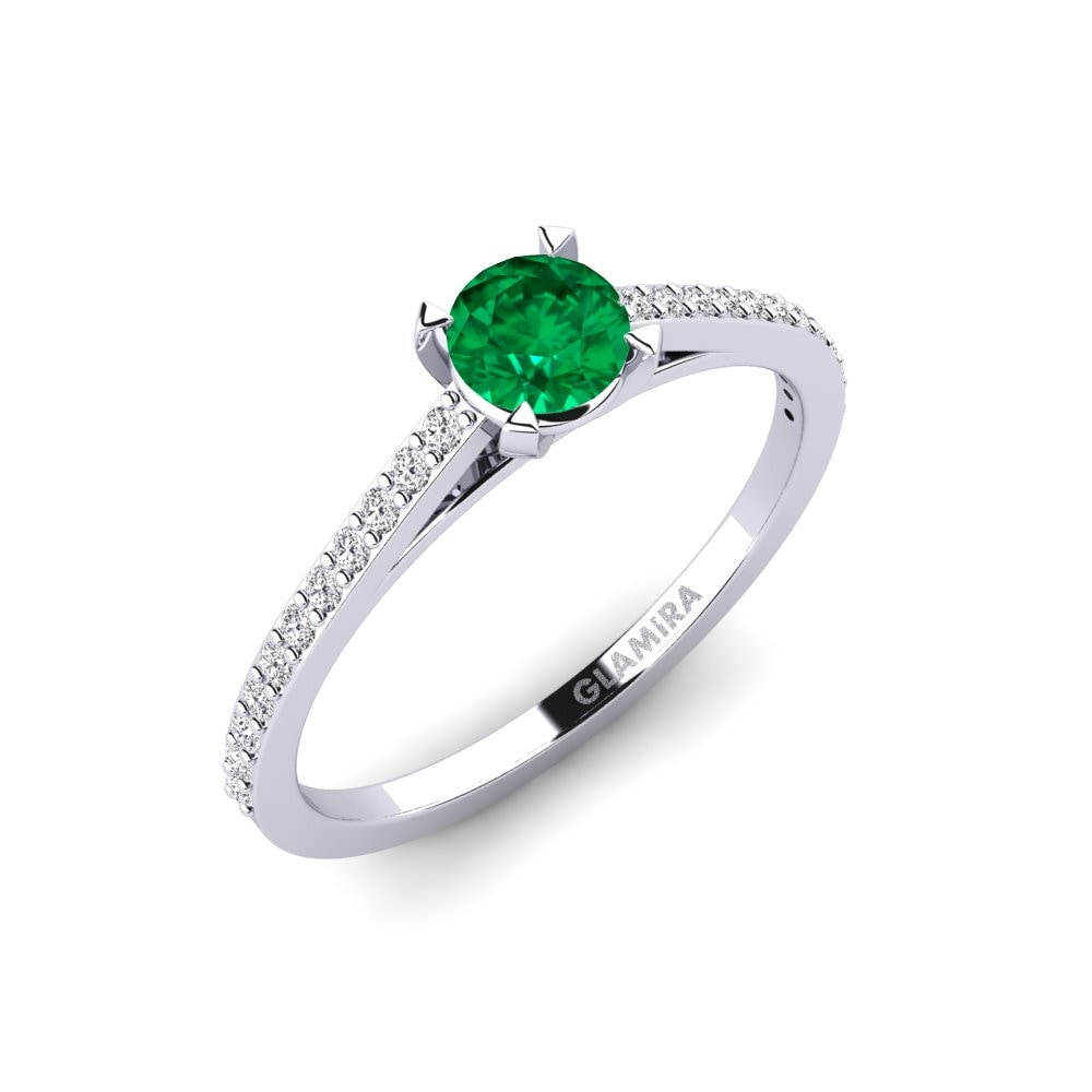 Emerald (Lab Created) Engagement Ring Roenou