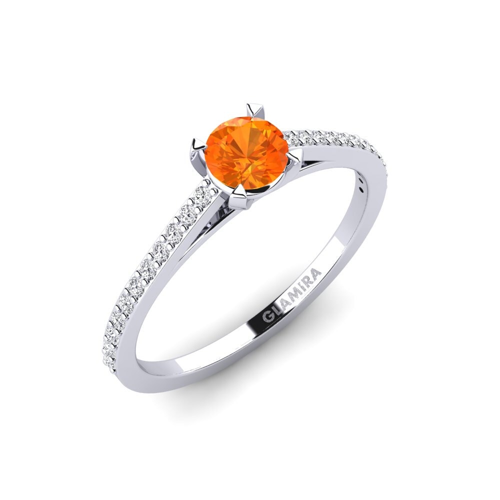 Orange Sapphire Engagement Ring Roenou
