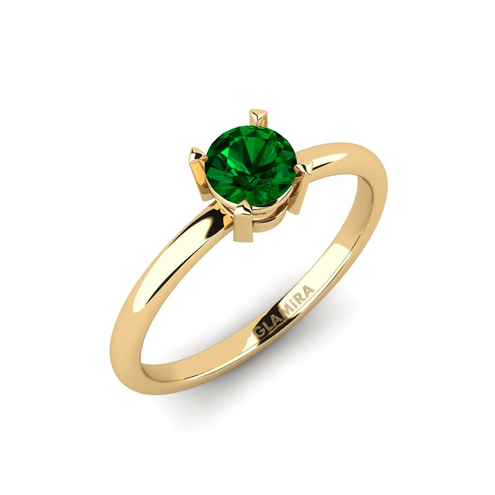 Green Zirconia Engagement Ring Sora