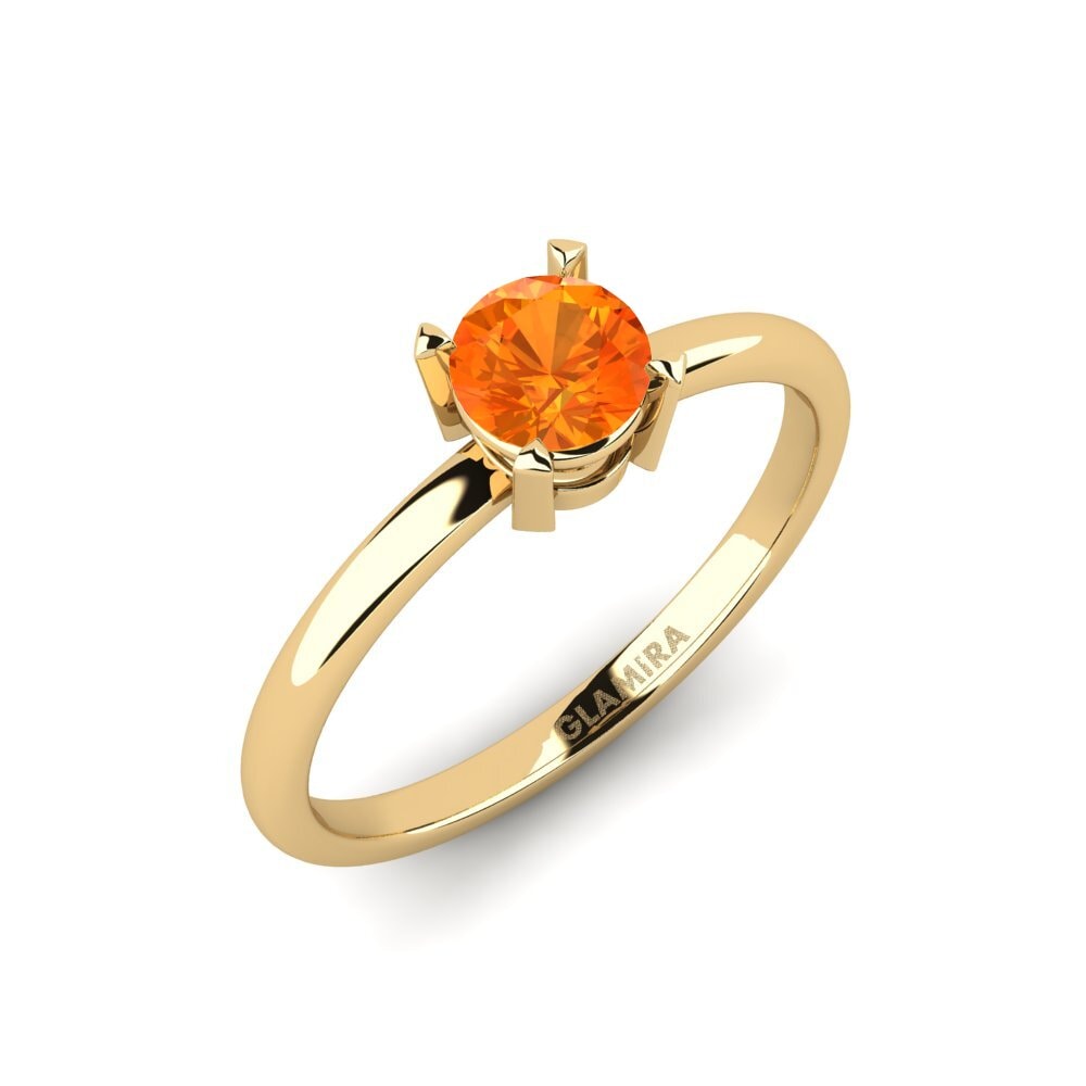 Orange Sapphire Engagement Ring Sora