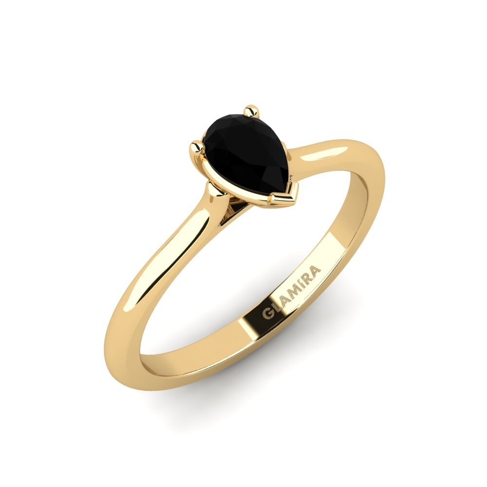 Pear Black Sapphire Engagement Ring Sualst