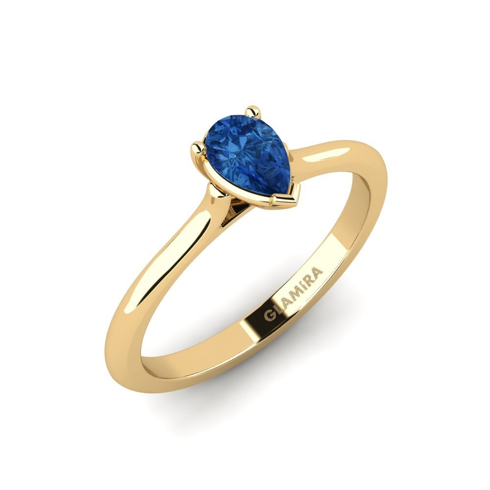 Dark Blue Zirconia Engagement Ring Sualst
