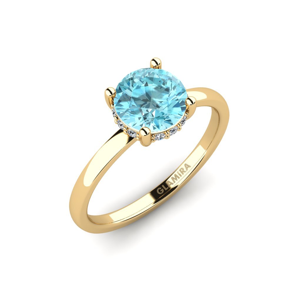 Blue Zircon Engagement Ring Vennis