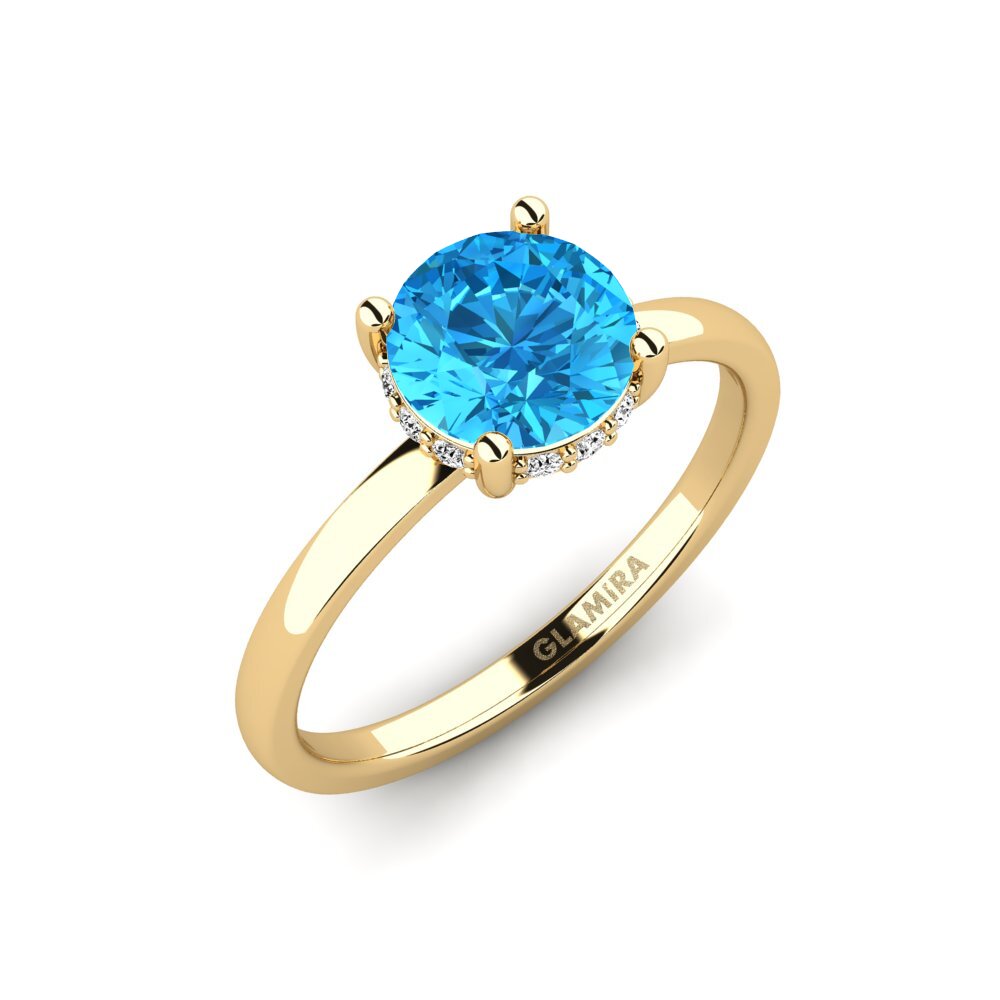 Topacio azul Anillo de compromiso Vennis