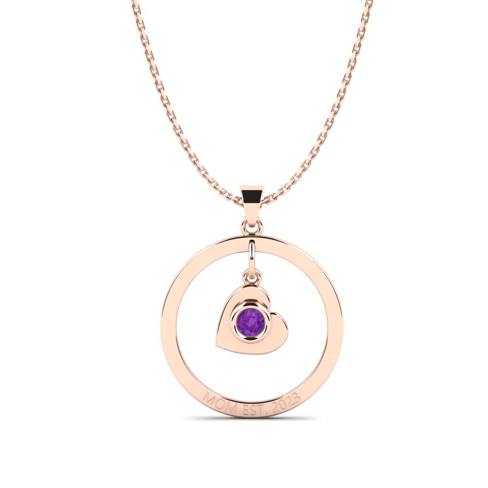 Rotgold 585 Amethyst Damen anhänger Defla