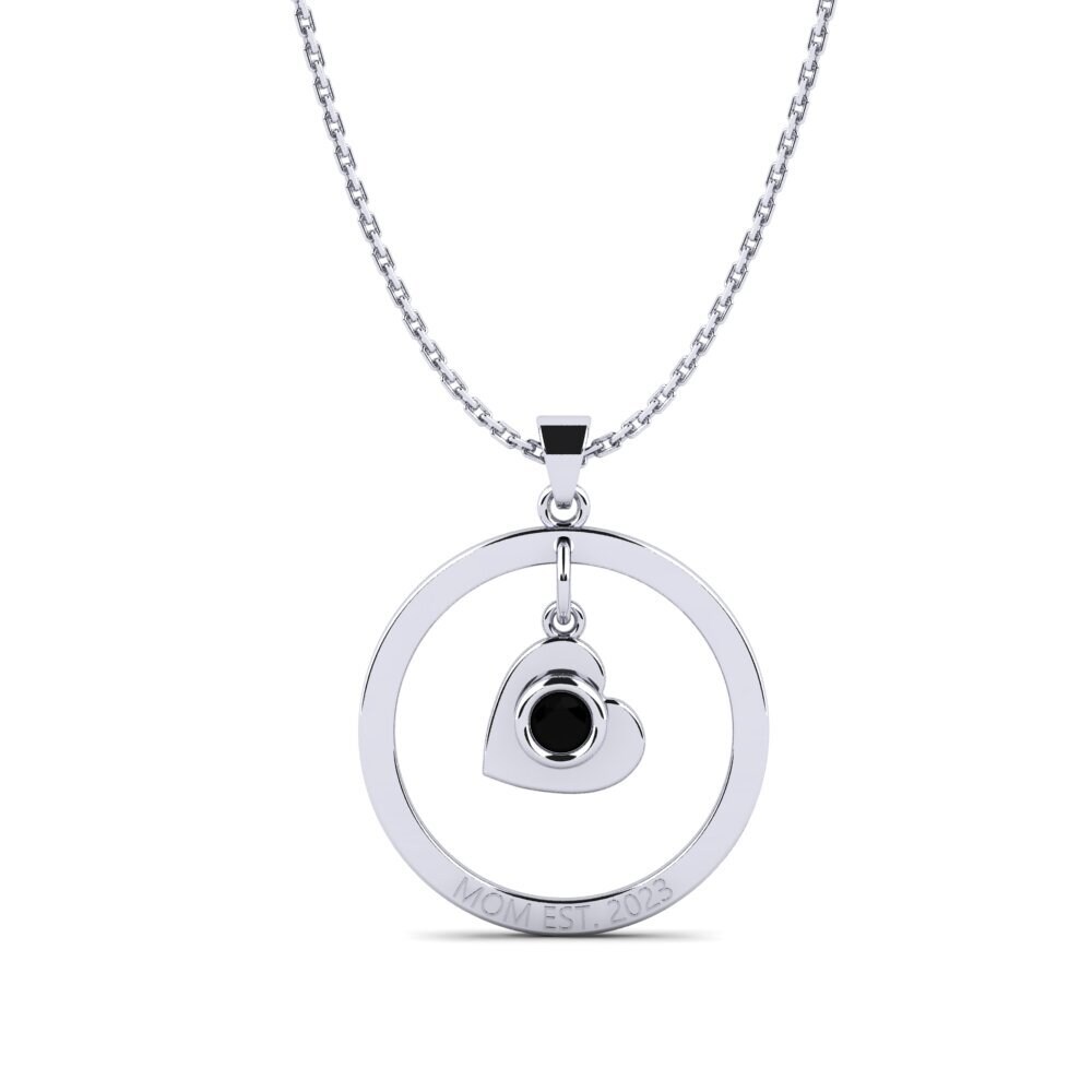 Weißgold 585 Schwarzer Diamant Damen anhänger Defla