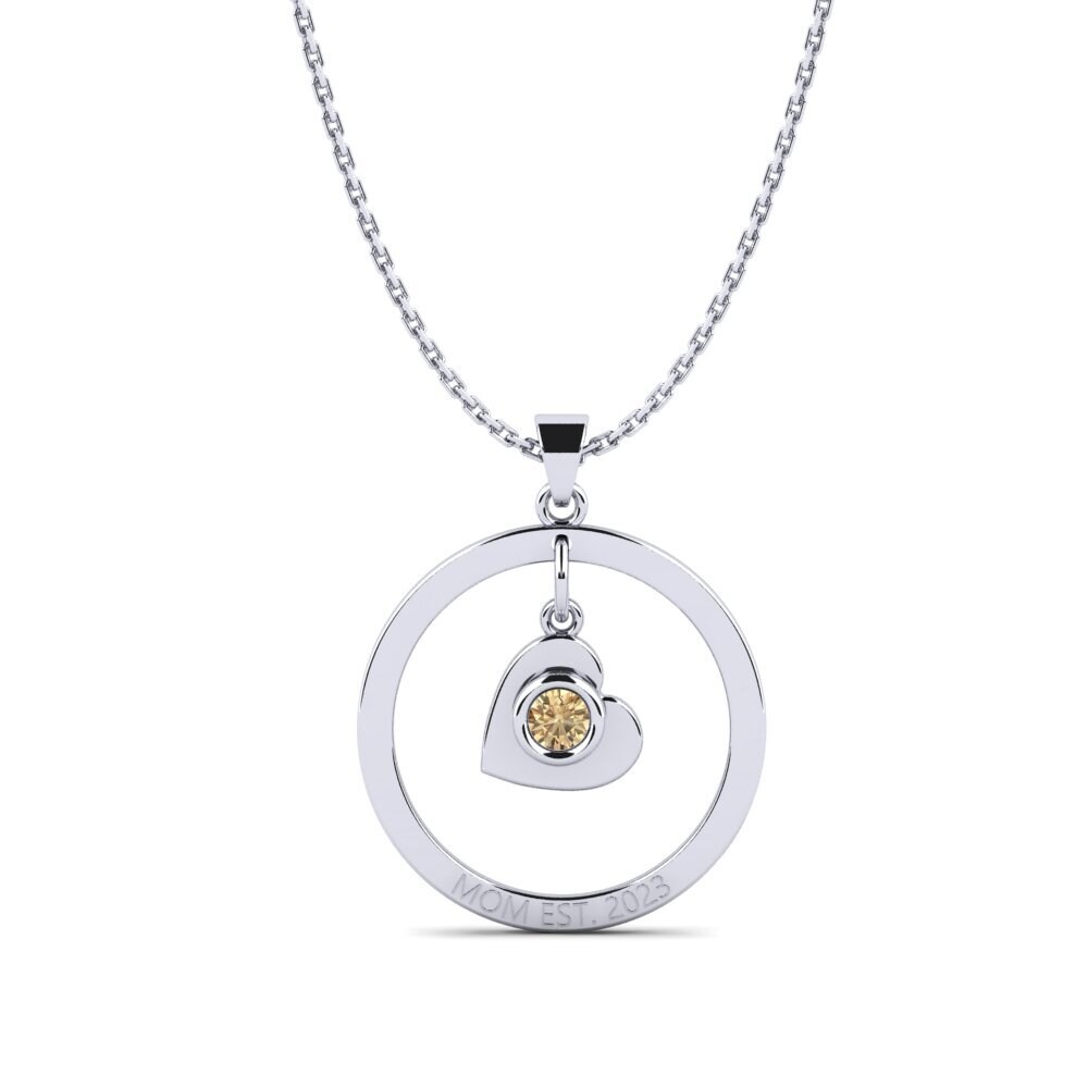 Weißgold 375 Brauner Diamant Damen anhänger Defla