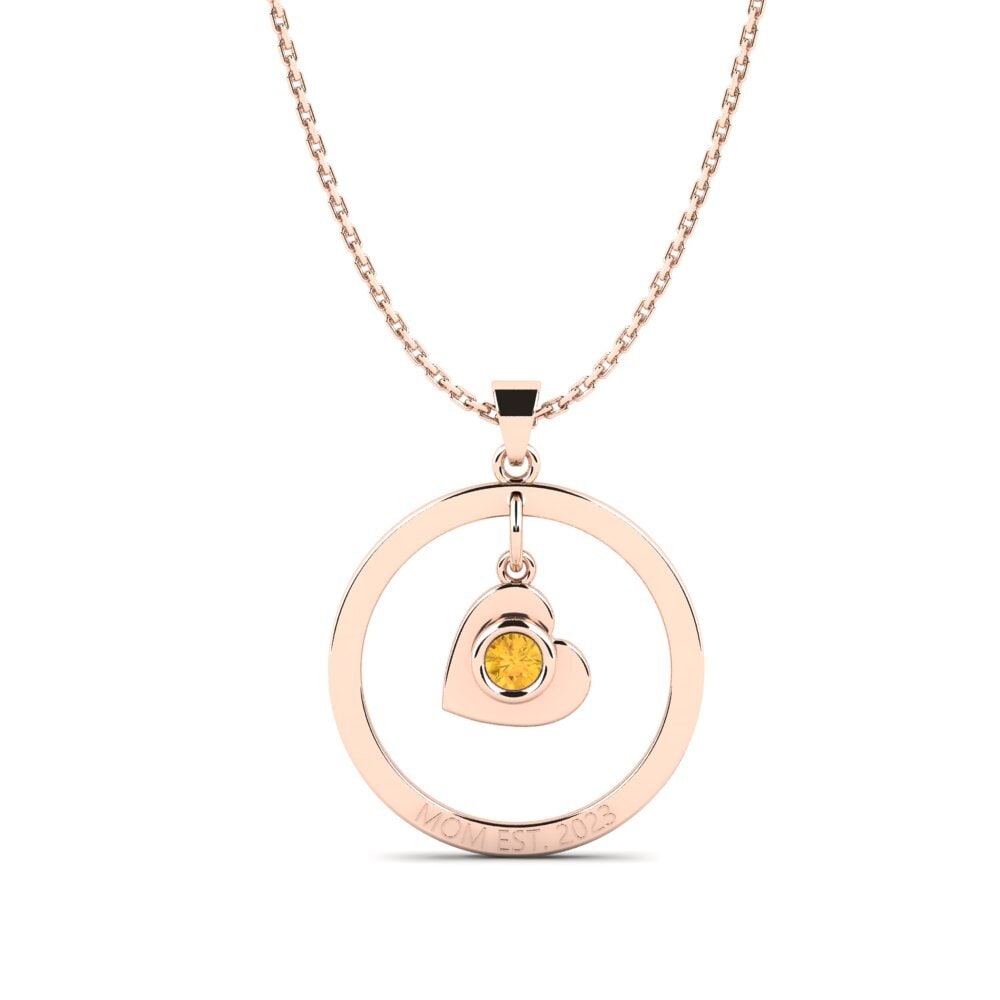 Rotgold 585 Citrin Damen anhänger Defla