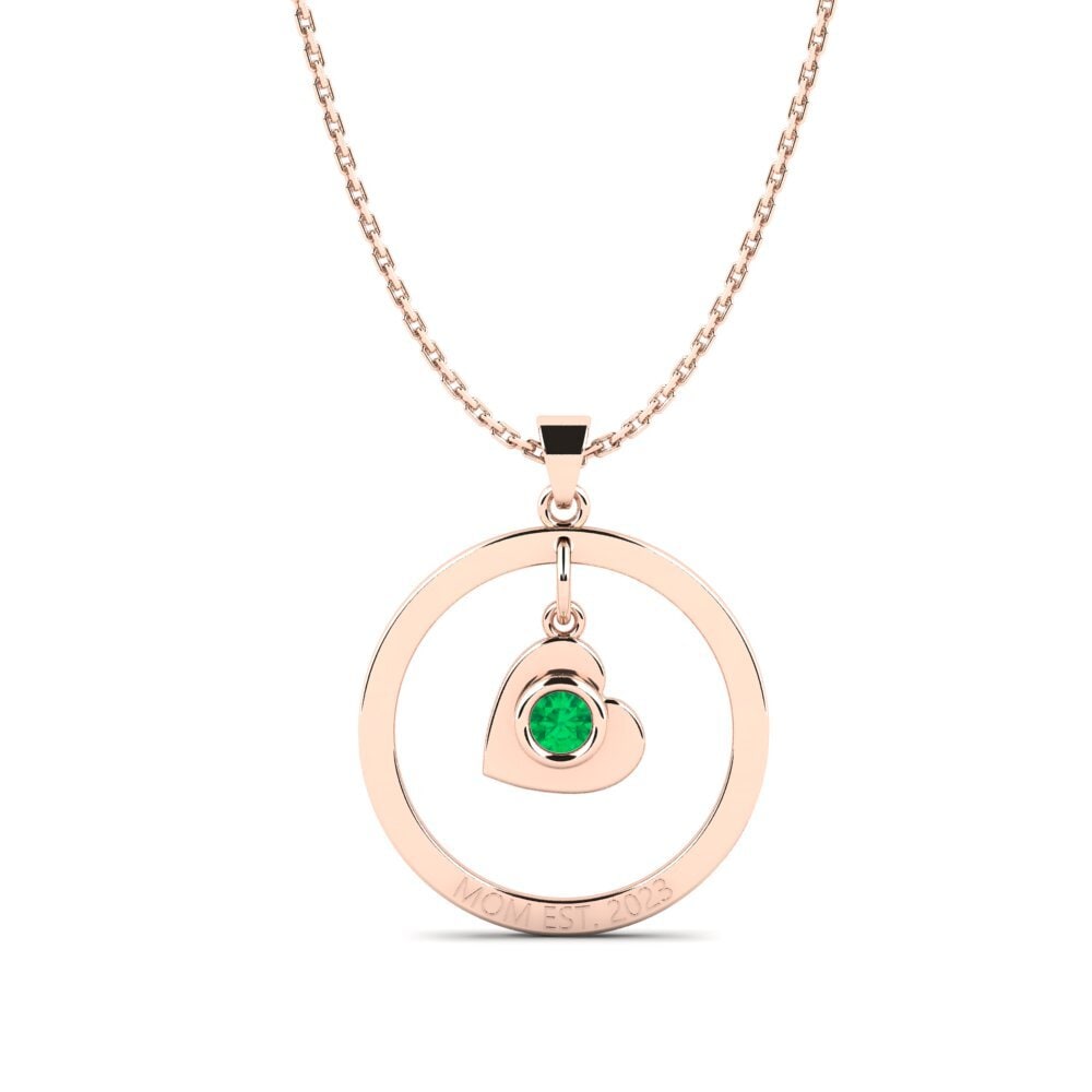 Rotgold 585 Smaragd Damen anhänger Defla