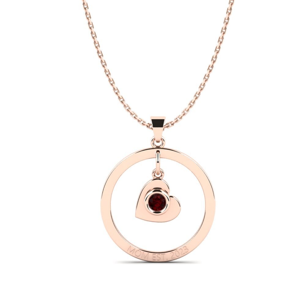 Rotgold 585 Granat Damen anhänger Defla