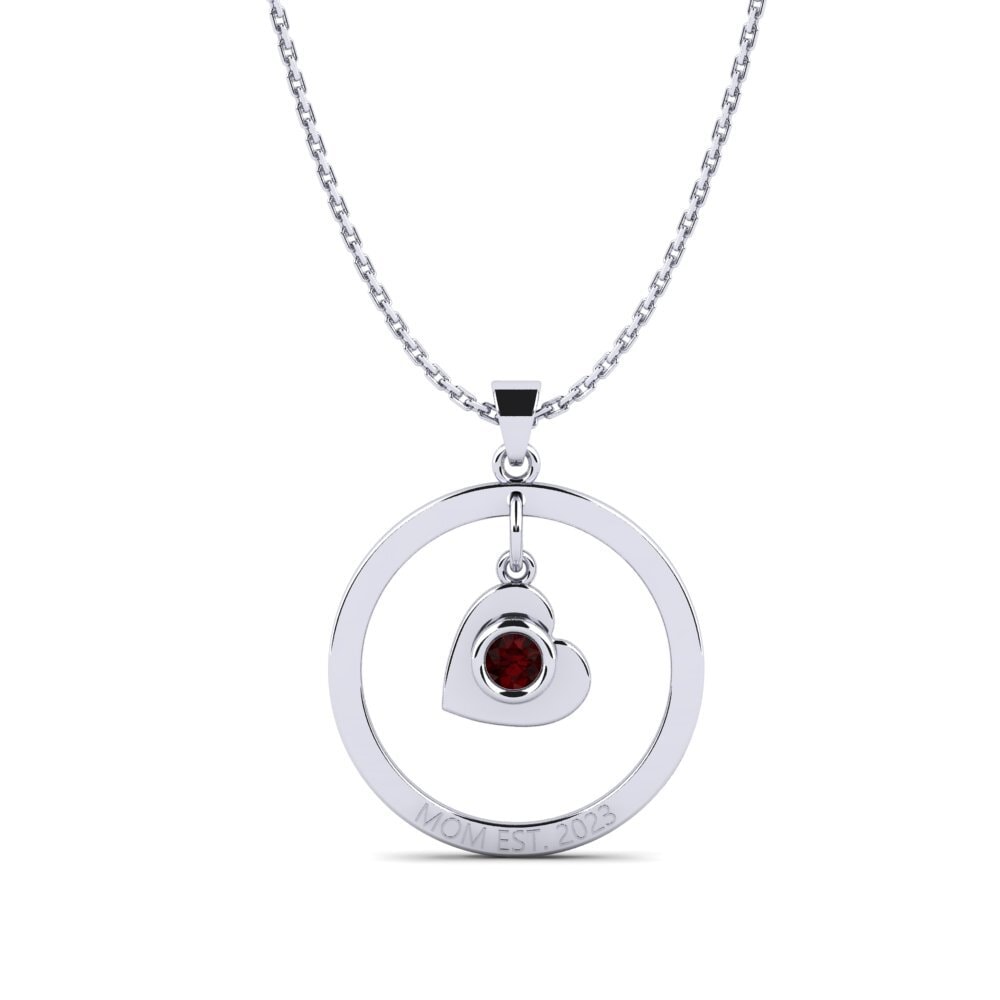Weiß-Silber Granat Damen anhänger Defla