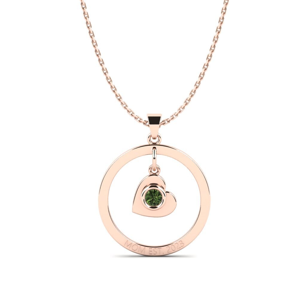 Rotgold 585 Grüner Saphir Damen anhänger Defla