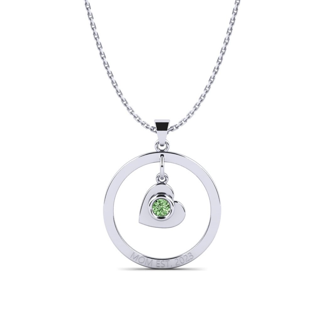 Weißgold 375 Grüner Diamant Damen anhänger Defla