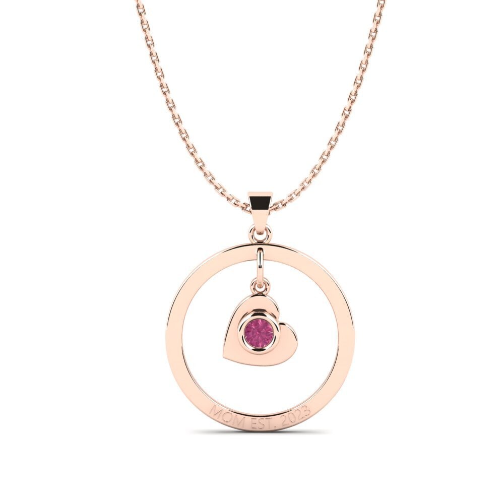 Rotgold 585 Rosa Turmalin Damen anhänger Defla