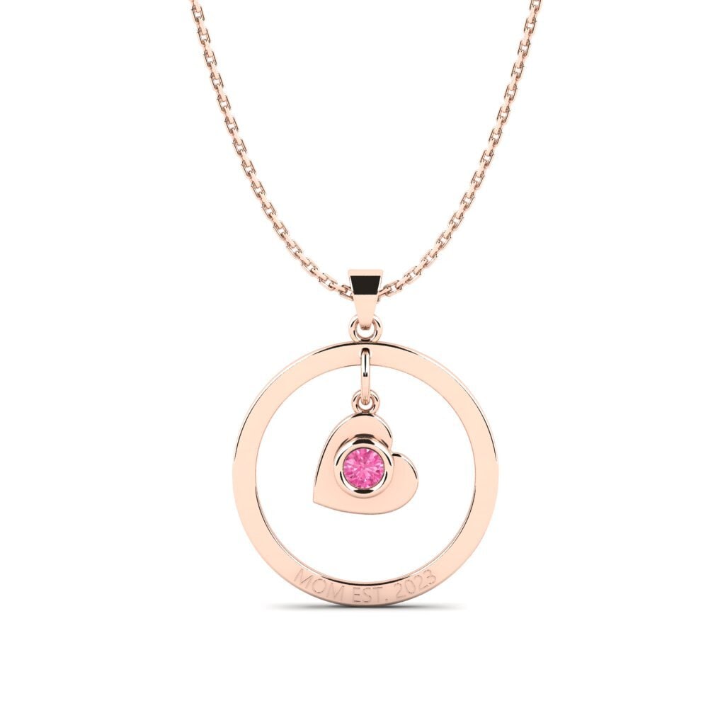Rotgold 750 Rosa Saphir Damen anhänger Defla