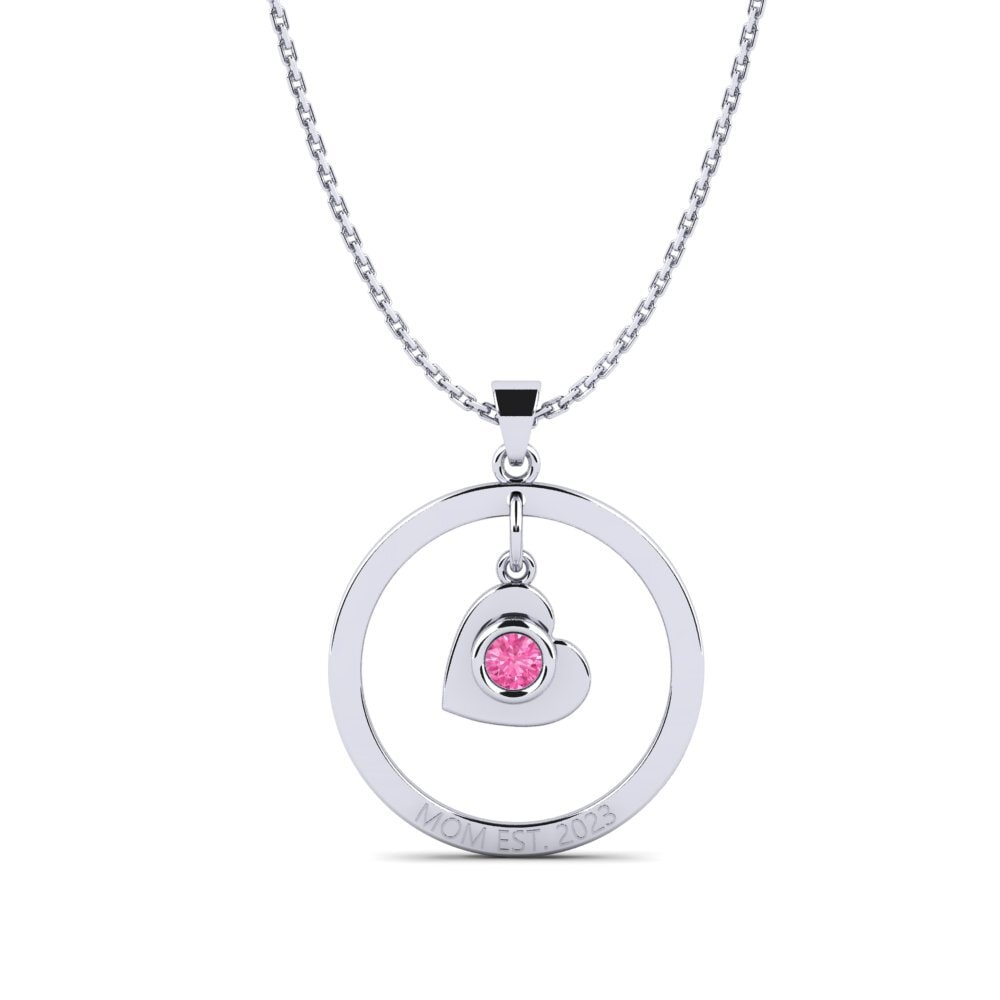 950 Platin Rosa Saphir Damen anhänger Defla