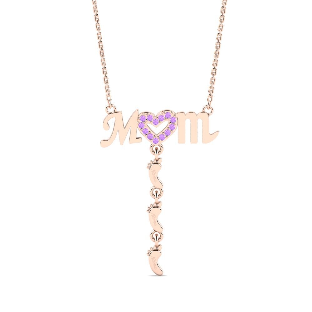 Rotgold 585 Amethyst Damen halskette Latige